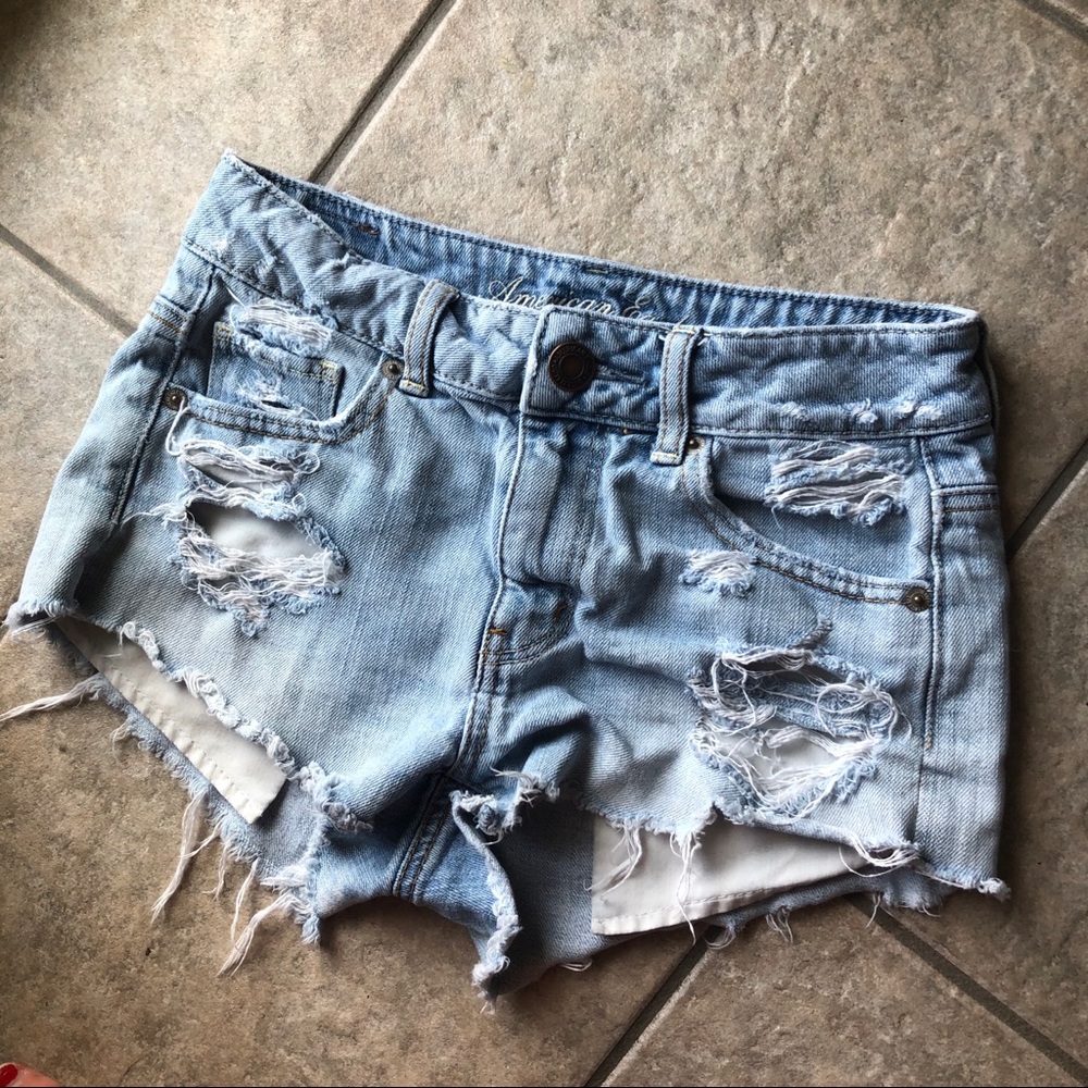 ripped denim shorts